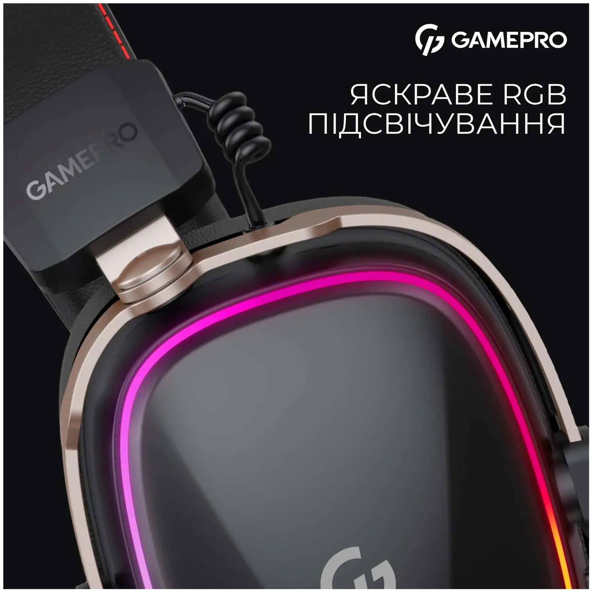 Купити Навушники GamePro Asgard Valkyria Wireless RGB Tri-Mod Black (HSW249) - фото 12