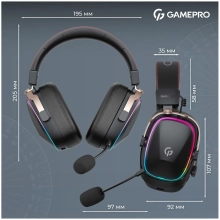 Купити Навушники GamePro Asgard Valkyria Wireless RGB Tri-Mod Black (HSW249) - фото 15