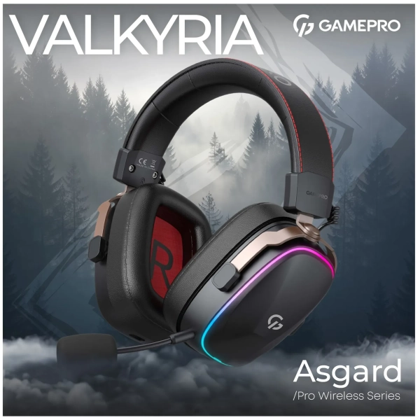 Купити Навушники GamePro Asgard Valkyria Wireless RGB Tri-Mod Black (HSW249) - фото 16