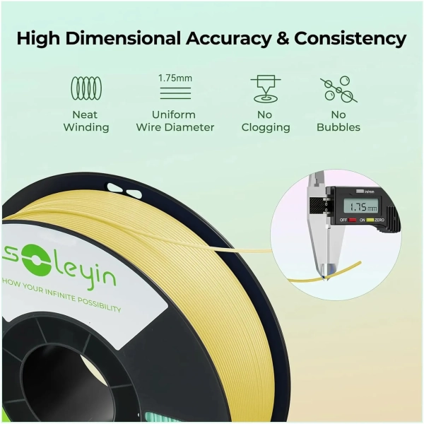 Купить Ultra PLA Filament (пластик) для 3D принтера Creality Soleyin 1кг, 1.75мм, ананасово-желтый (3301010506) - фото 5