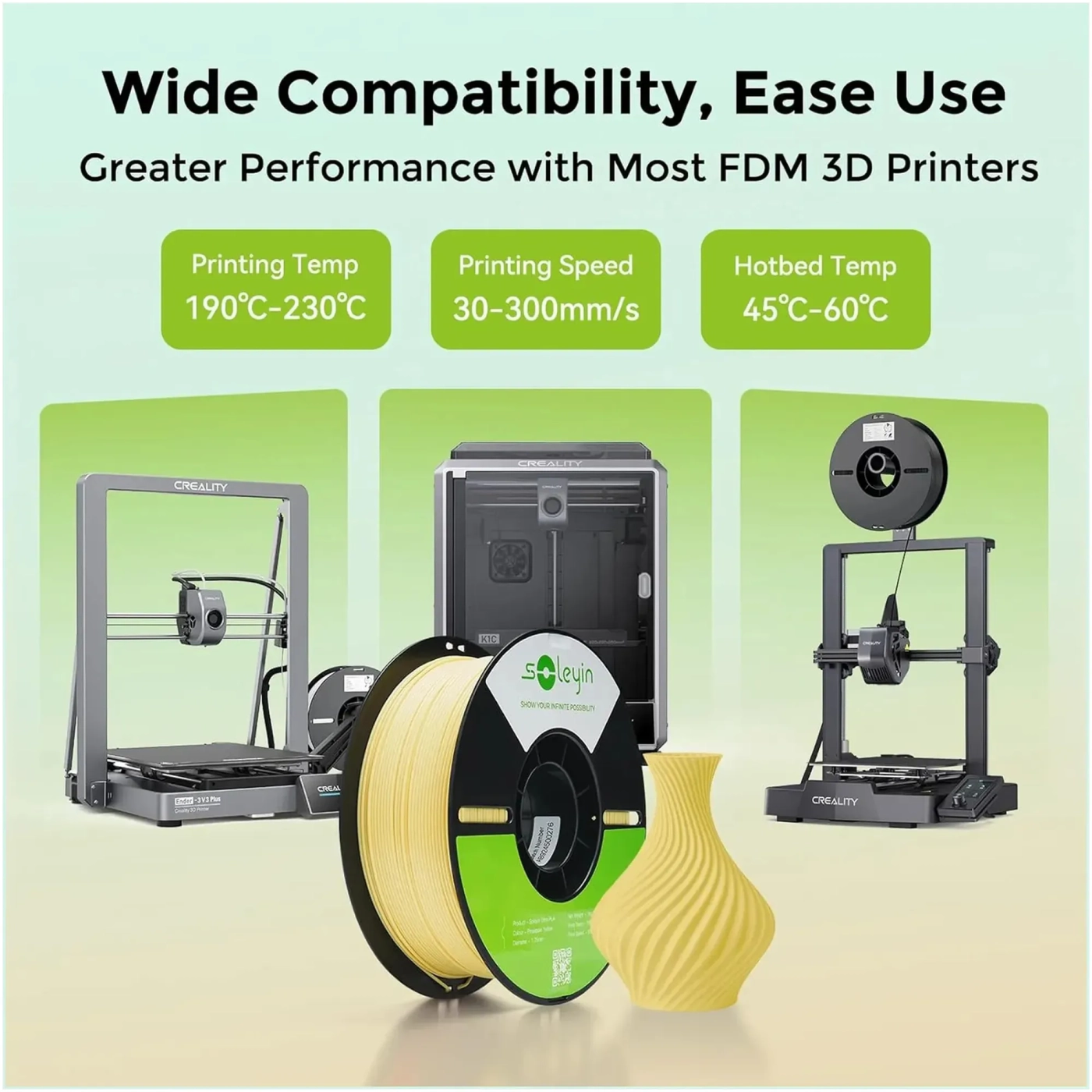 Купити Ultra PLA Filament (пластик) для 3D принтера Creality Soleyin 1кг, 1.75мм, мигдально-фіолетовий (3301010507) - фото 7