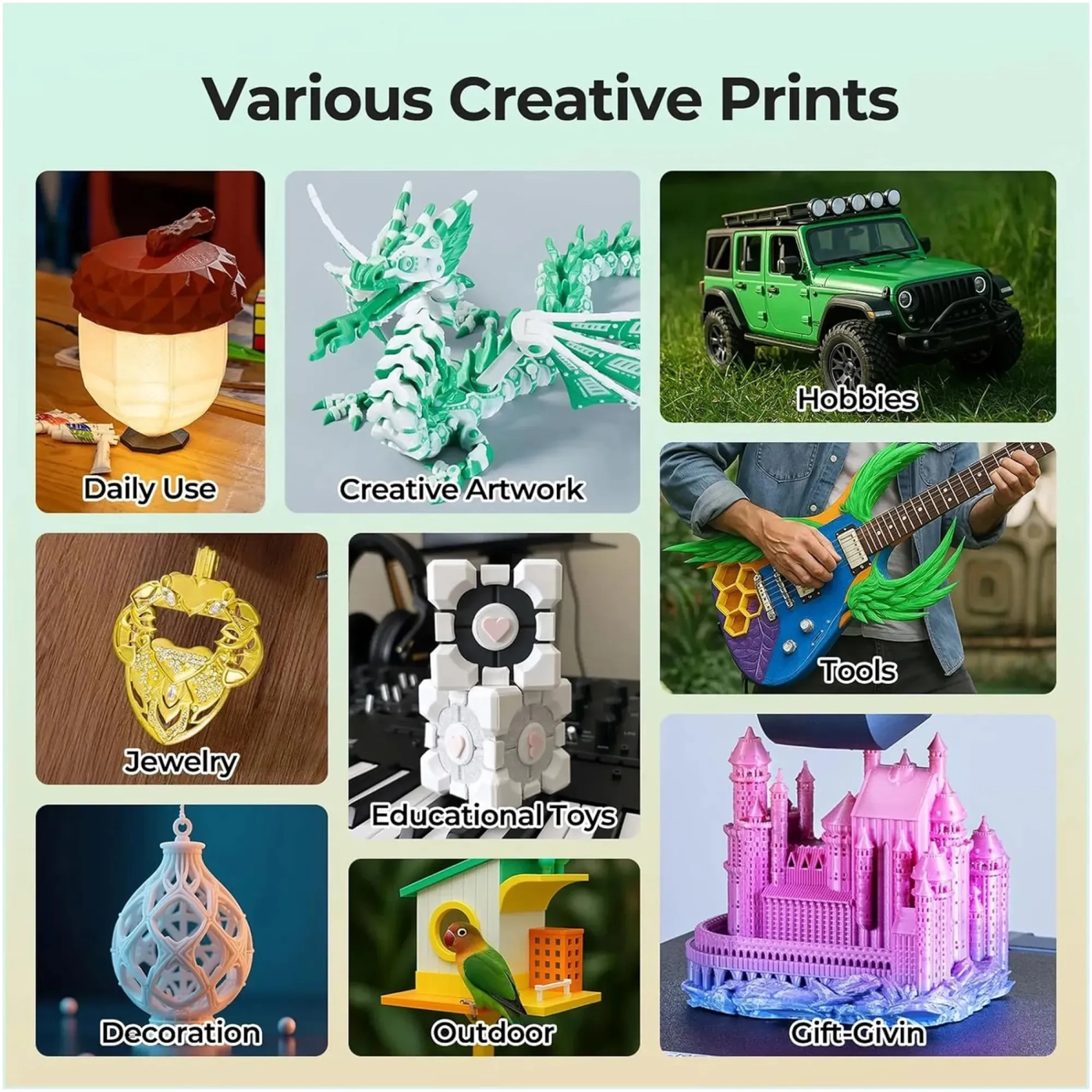Купити Ultra PLA Filament (пластик) для 3D принтера Creality Soleyin 1кг, 1.75мм, мигдально-фіолетовий (3301010507) - фото 8