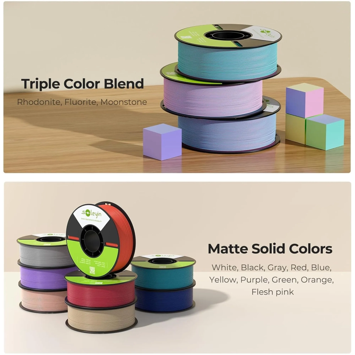 Купить Ultra PLA Filament (пластик) для 3D принтера Creality Soleyin матовый 1кг, 1.75мм, чёрный (3301010513) - фото 4