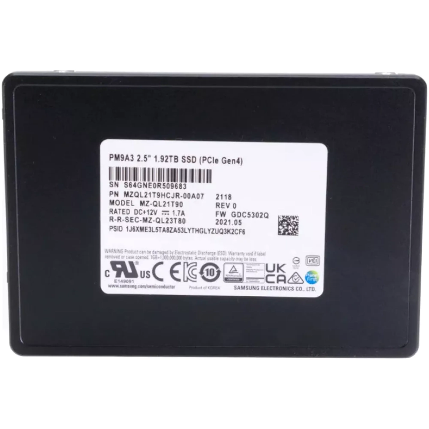 Купить SSD диск Samsung PM9A3 1.92TB 2.5" (MZQL21T9HCJR-00A07) - фото 2