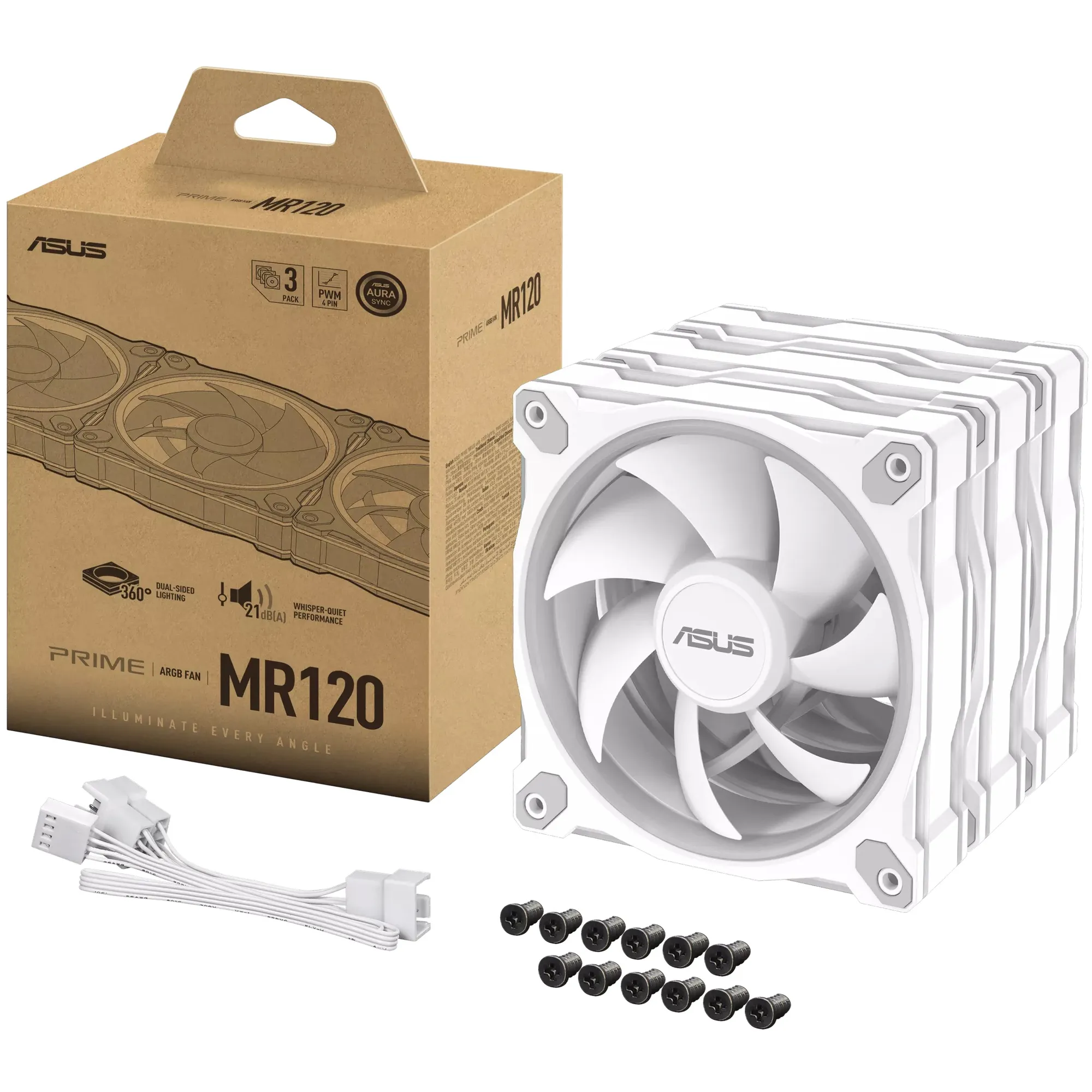 Купить Вентилятор ASUS Prime MR120 ARGB White 3in1 (90DA00I3-B09020) - фото 16