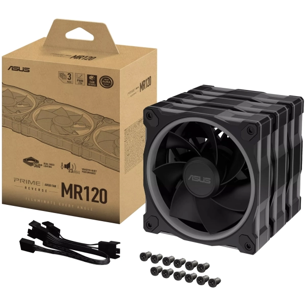 Купити Вентилятор ASUS Prime MR120 Reverse ARGB Black 3in1 (90DA00L0-B09020) - фото 16