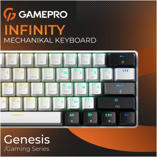 Купить Клавиатура GamePro Genesis Infinity Outemu Swith RGB USB-C (MK130BW) - фото 6