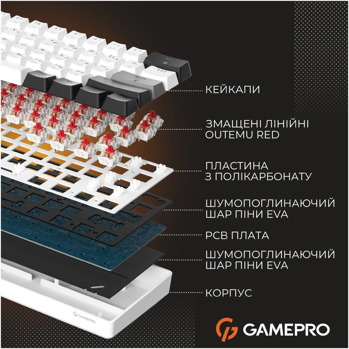 Купить Клавиатура GamePro Genesis Infinity Outemu Swith RGB USB-C (MK130BW) - фото 8