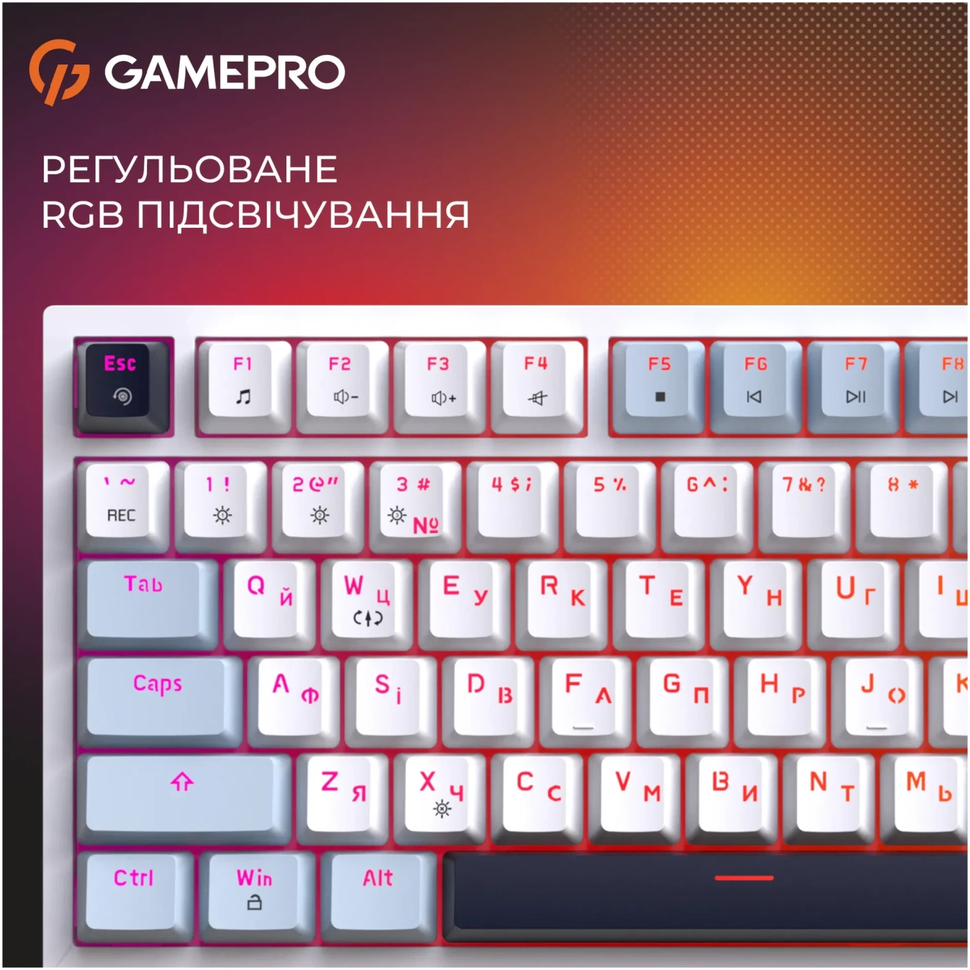 Купити Клавіатура GamePro Genesis Warden Outemu Swith RGB USB-C (MK160BL) - фото 9