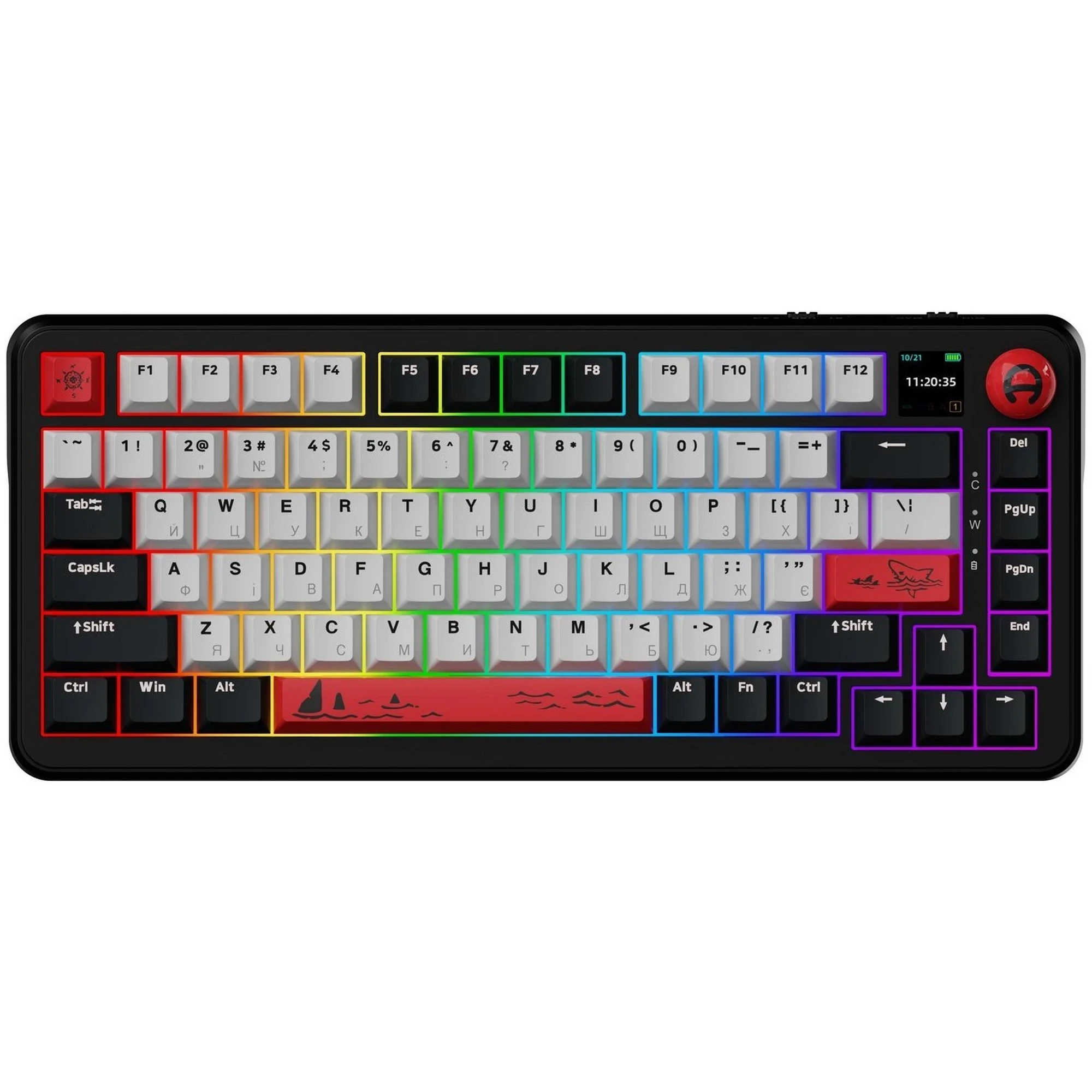 Купить Клавиатура Ajazz AK820 MAX RGB Avocado Switch Wireless With Screen (AK820MAX-AS-BG) Black - фото 1