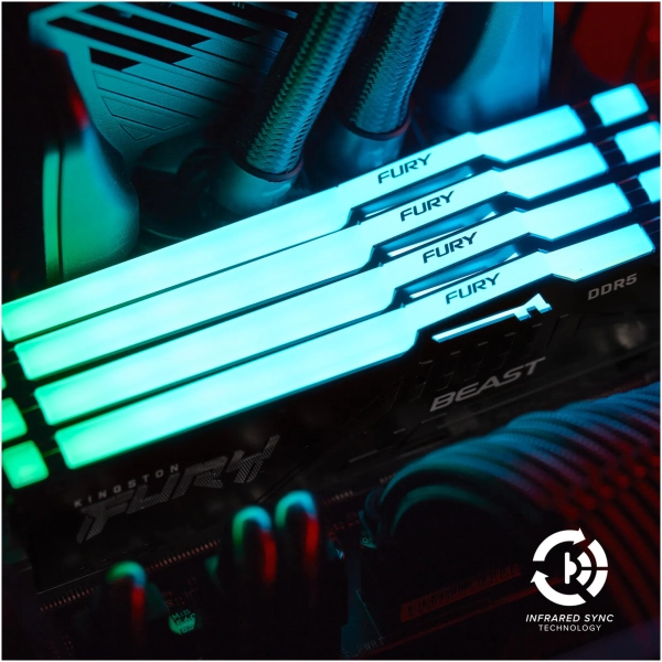 Купити Модуль пам'яті Kingston FURY Beast RGB DDR5-5600 128GB KIT (2x64GB) (KF556C40BBAK2-128) - фото 7