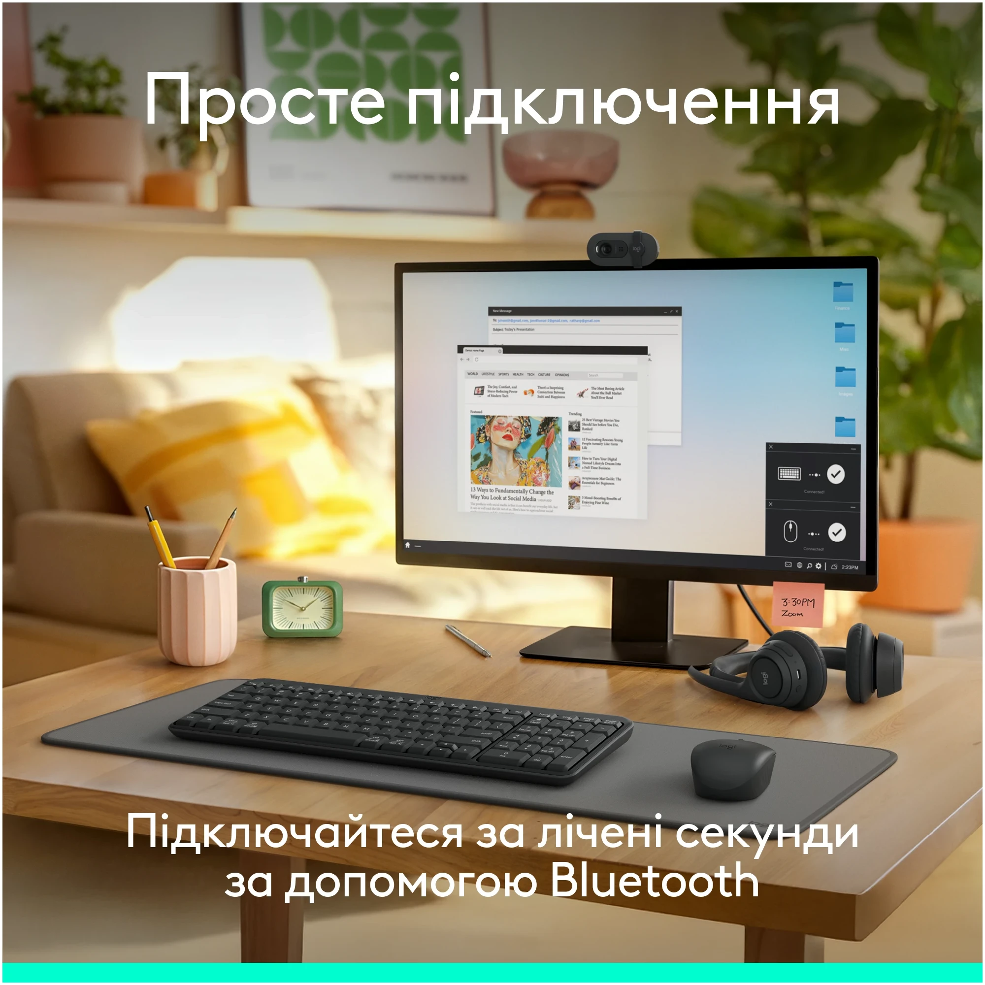 Купити Клавіатура Logitech K250 Bluetooth/Wireless UA Graphite (920-013822) - фото 3