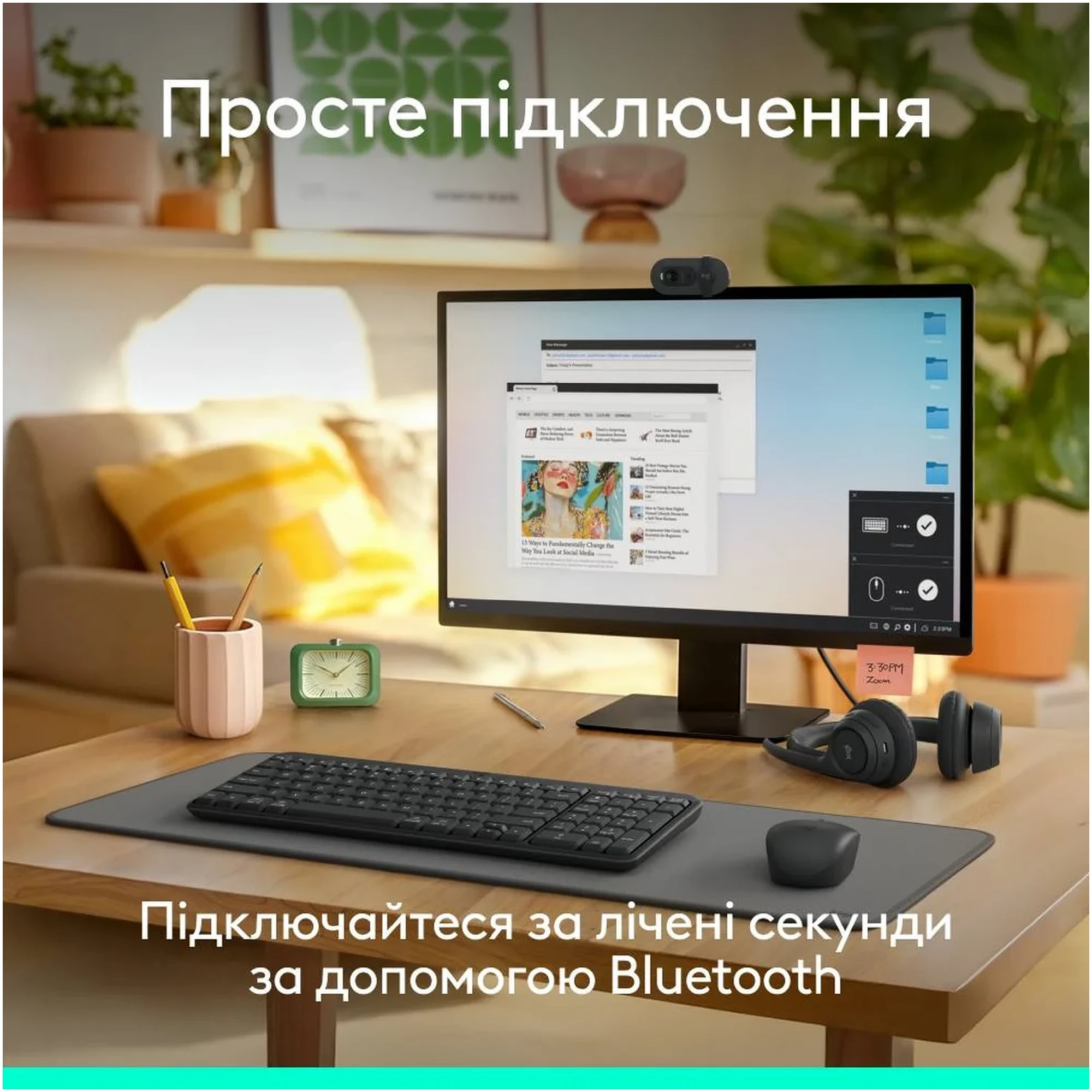 Купить Комплект клавиатура и мышь Logitech MK250 Bluetooth/Wireles UA Graphite (920-013823) - фото 3