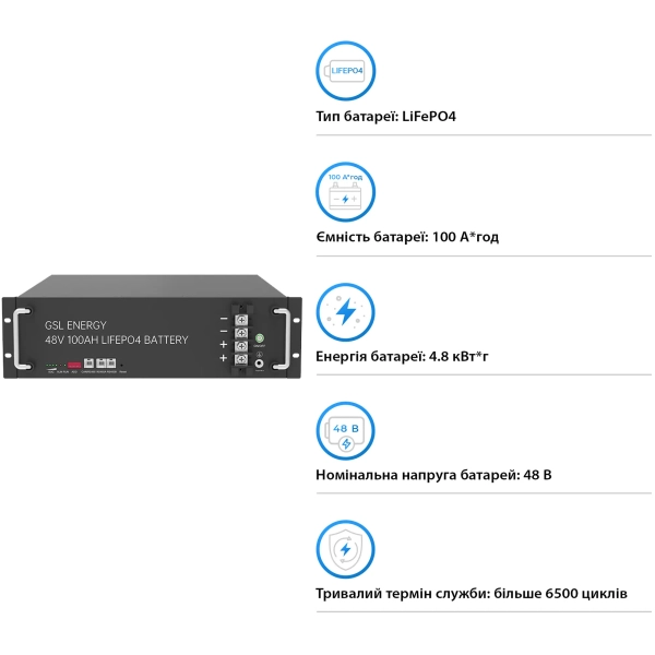 Купить Система хранения энергии Solarverse SV5048UPSR-1GS4.8K-LFP 5 4.8kWh 1BAT LiFePO4 6500 циклов - фото 5