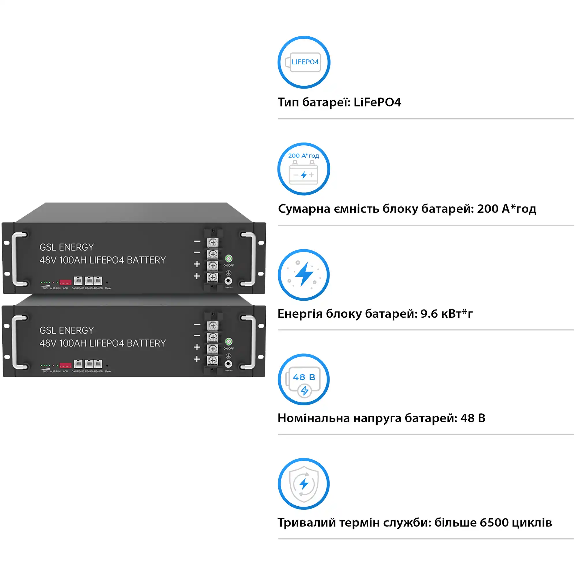 Купить Система хранения энергии Solarverse SV5048UPSR-2GS9.6K-LFP 5 9.6kWh 2BAT LiFePO4 6500 циклов - фото 5