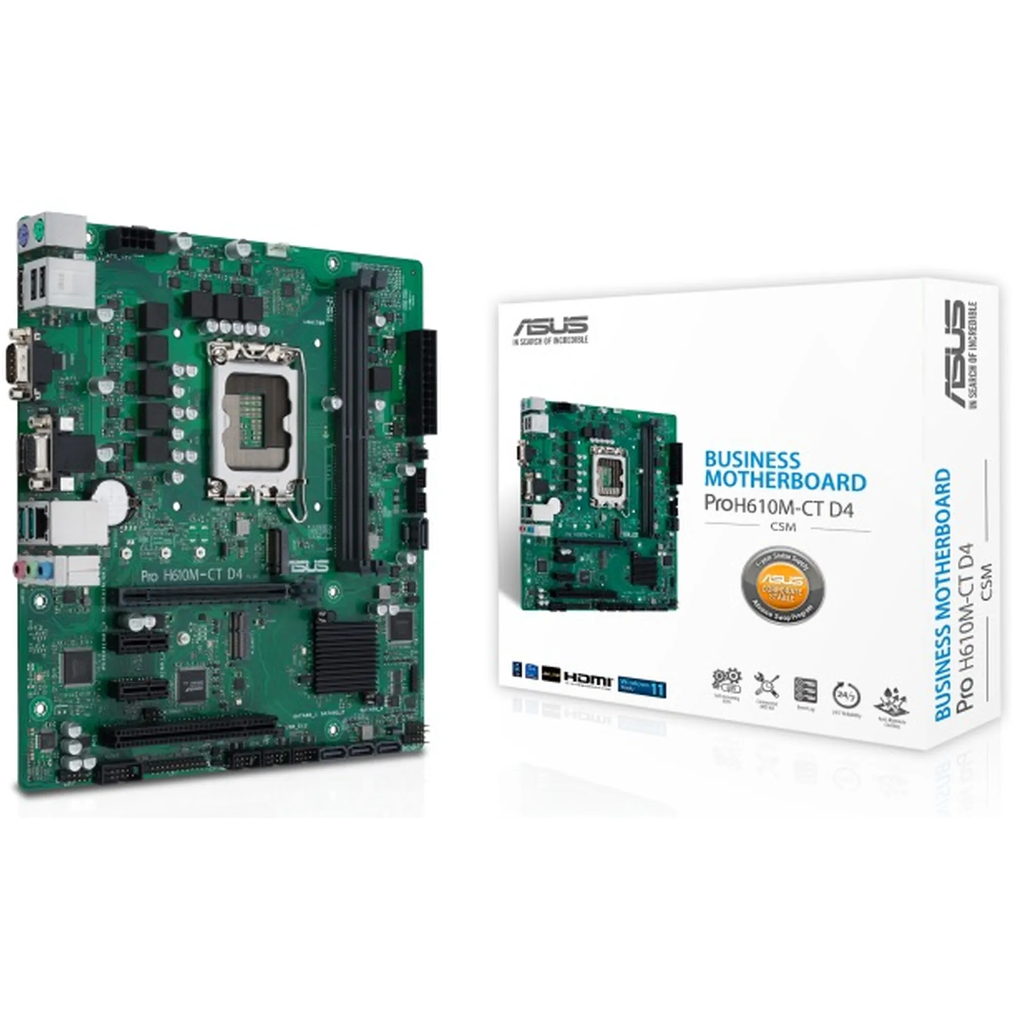 Купити Уцінка Материнська плата ASUS PRO H610M-C D4-CSM (N1M0KC313830FVC) - фото 1