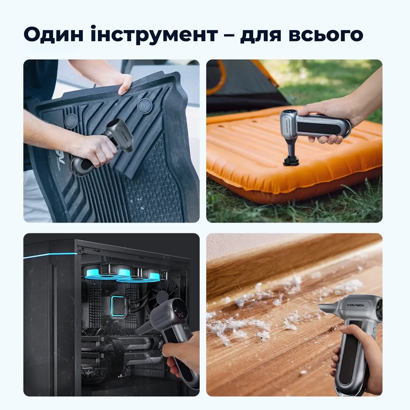 Купить Аккумуляторный туброкомпрессор (воздуходувка) Wolfbox MegaFlow 100 (MF100) - фото 5