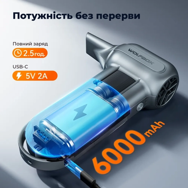 Купить Аккумуляторный туброкомпрессор (воздуходувка) Wolfbox MegaFlow 100 (MF100) - фото 8