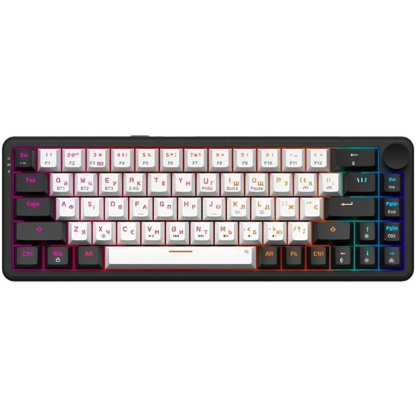 Купити Клавіатура GamePro Asgard Valhalla QLAB Orange Switch RGB Wireless/Bluetooth/USB-C (MK210B Pro) - фото 2