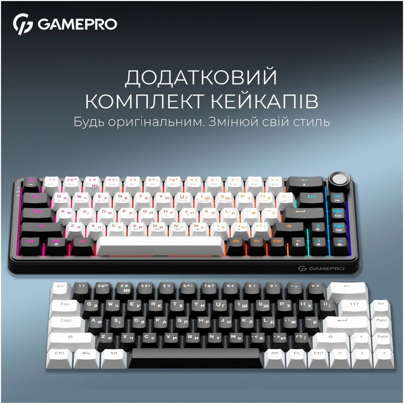 Купити Клавіатура GamePro Asgard Valhalla QLAB Orange Switch RGB Wireless/Bluetooth/USB-C (MK210B Pro) - фото 9