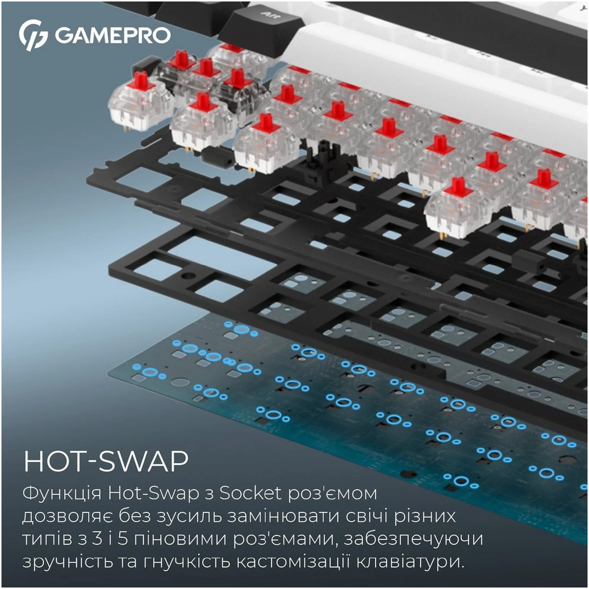 Купити Клавіатура GamePro Asgard Valhalla QLAB Orange Switch RGB Wireless/Bluetooth/USB-C (MK210B Pro) - фото 10