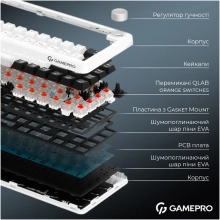 Купить Клавиатура GamePro Asgard Valhalla QLAB Orange Switch RGB Wireless/Bluetooth/USB-C (MK210W Pro) - фото 8