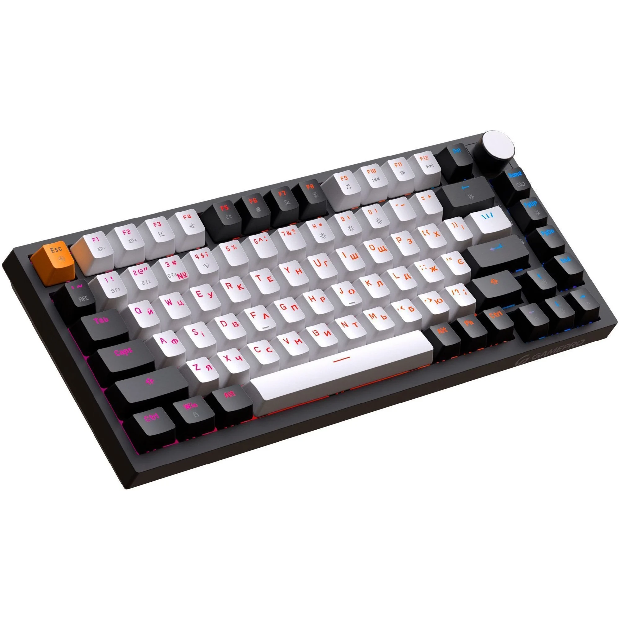 Купить Клавиатура GamePro Asgard Valhalla QLAB Orange Switch RGB Wireless/Bluetooth/USB-C (MK160B Pro) - фото 3