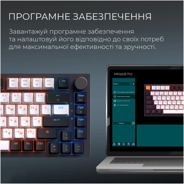 Купить Клавиатура GamePro Asgard Valhalla QLAB Orange Switch RGB Wireless/Bluetooth/USB-C (MK160B Pro) - фото 8