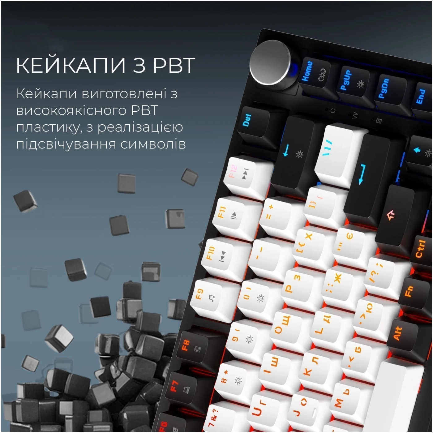 Купить Клавиатура GamePro Asgard Valhalla QLAB Orange Switch RGB Wireless/Bluetooth/USB-C (MK160B Pro) - фото 9