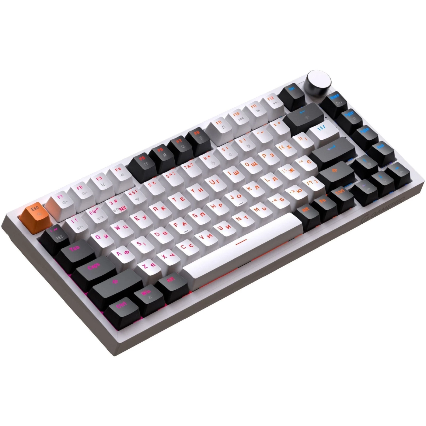 Купить Клавиатура GamePro Asgard Valhalla QLAB Orange Switch RGB Wireless/Bluetooth/USB-C (MK160W Pro) - фото 3