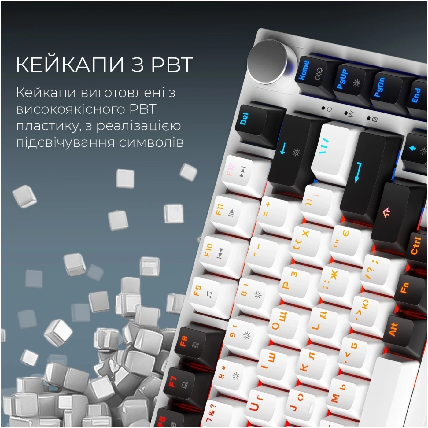 Купить Клавиатура GamePro Asgard Valhalla QLAB Orange Switch RGB Wireless/Bluetooth/USB-C (MK160W Pro) - фото 9