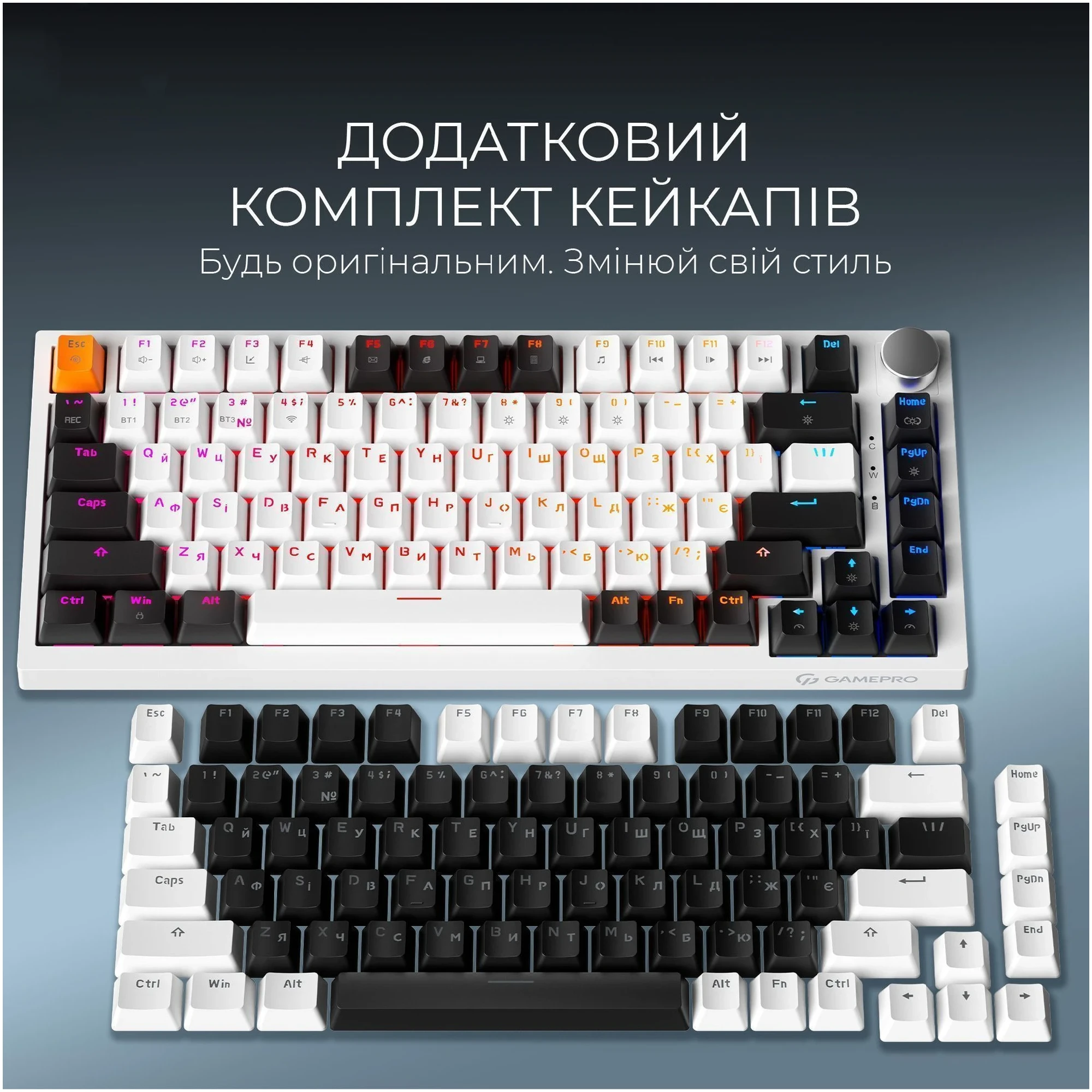 Купить Клавиатура GamePro Asgard Valhalla QLAB Orange Switch RGB Wireless/Bluetooth/USB-C (MK160W Pro) - фото 10