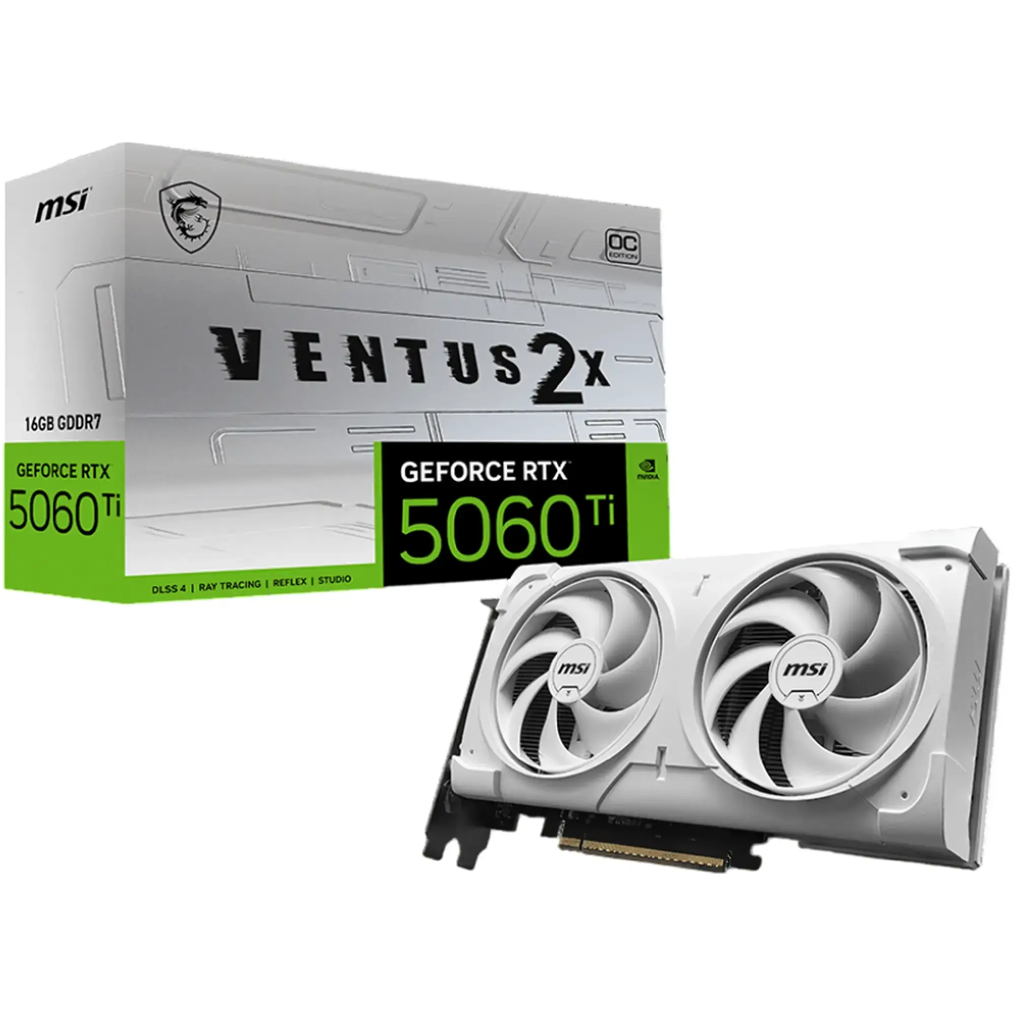 Купить Видеокарта MSI Nvidia GeForce RTX 5060 Ti VENTUS 2X OC WHITE PLUS 16GB (G506T16V2CWP) - фото 2