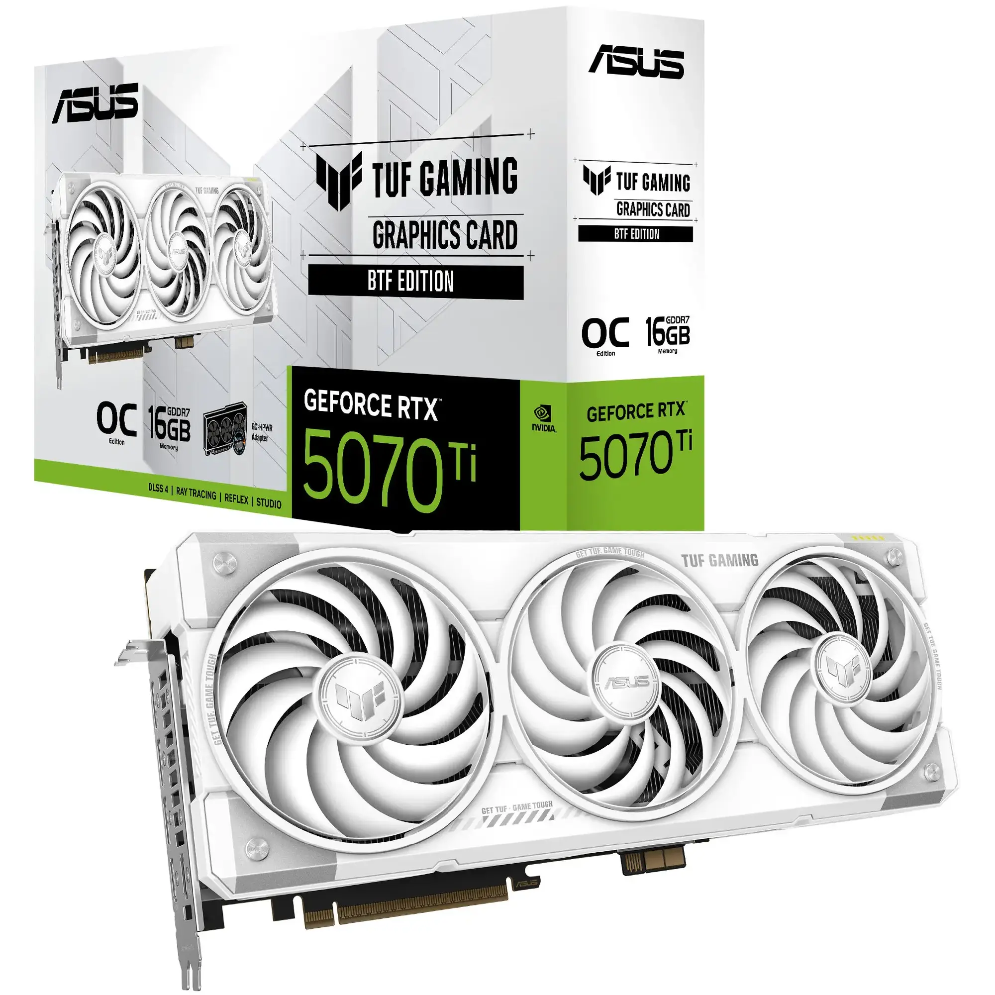 Купити Відеокарта ASUS Nvidia GeForce RTX 5070TI TUF BTF WHITE OC 16GB GDDR7 (TUF-RTX5070TI-O16G-BTF-WHITE) - фото 2