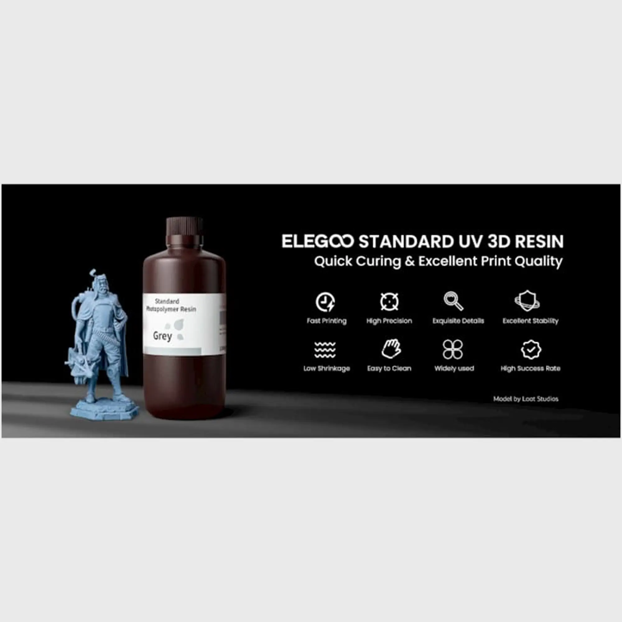 Купить Фотополимерная смола ELEGOO Standard Resin 5кг, серый (50.103.0001) - фото 5