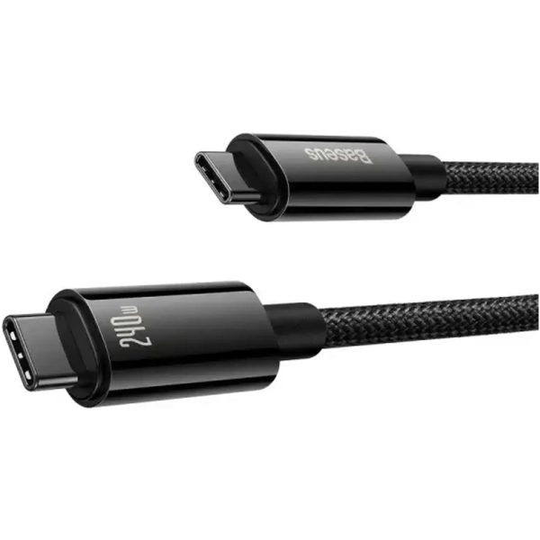 Купити Кабель Baseus Tungsten Gold Fast Charging Data Cable Type-C to Type-C 240W 1m Black (CAWJ040001) - фото 2