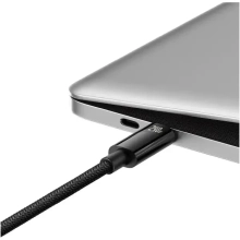 Купити Кабель Baseus Tungsten Gold Fast Charging Data Cable Type-C to Type-C 240W 1m Black (CAWJ040001) - фото 4