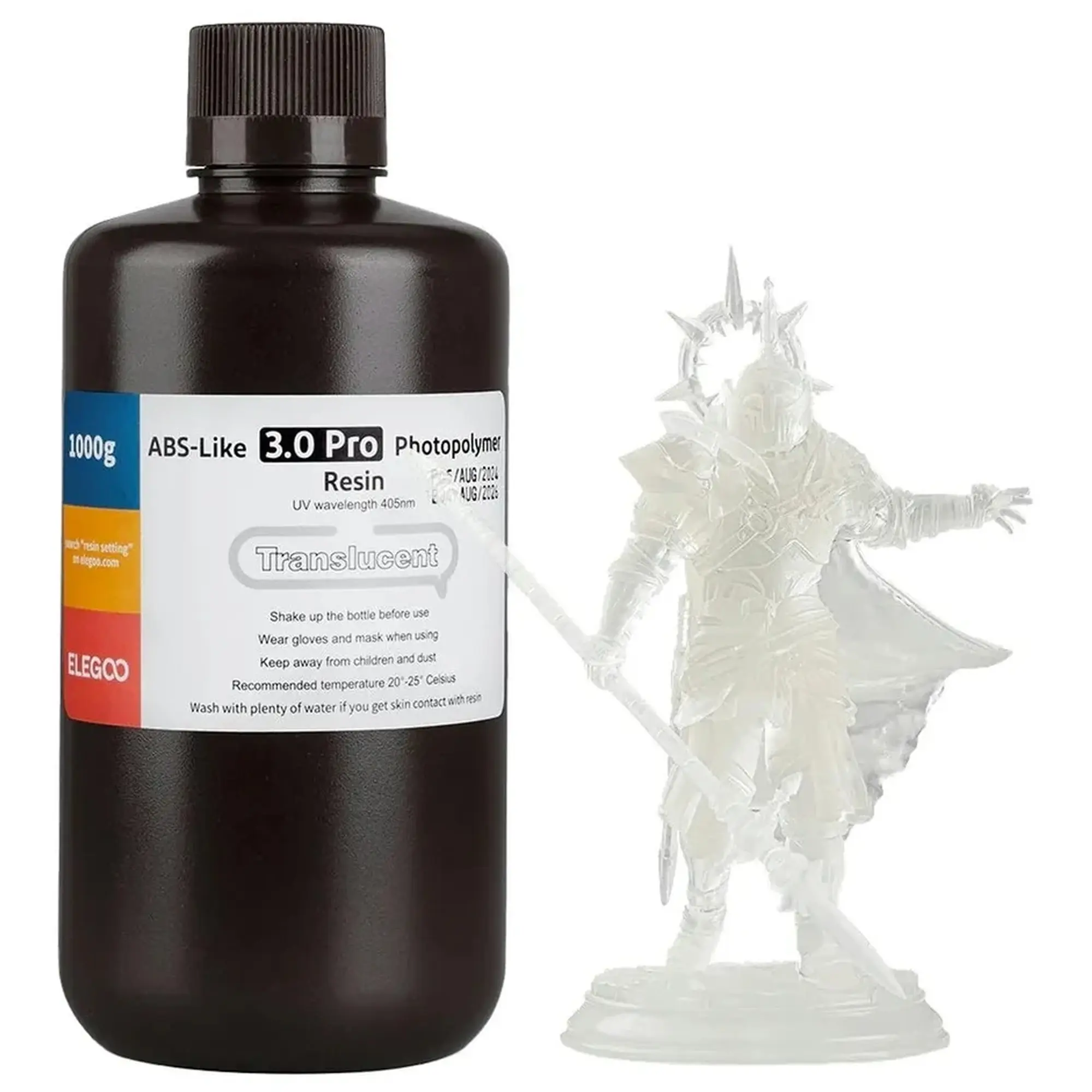 Купить Фотополимерная смола ELEGOO ABS-Like 3.0 Pro Resin 1 кг, полупрозрачная (50.103.0251) - фото 1