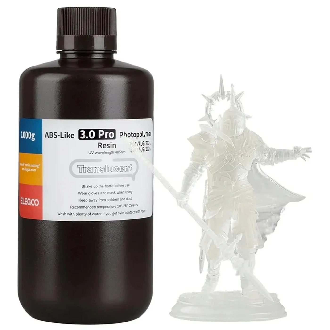 Купить Фотополимерная смола ELEGOO ABS-Like 3.0 Pro Resin 1 кг, полупрозрачная (50.103.0251) - фото 1