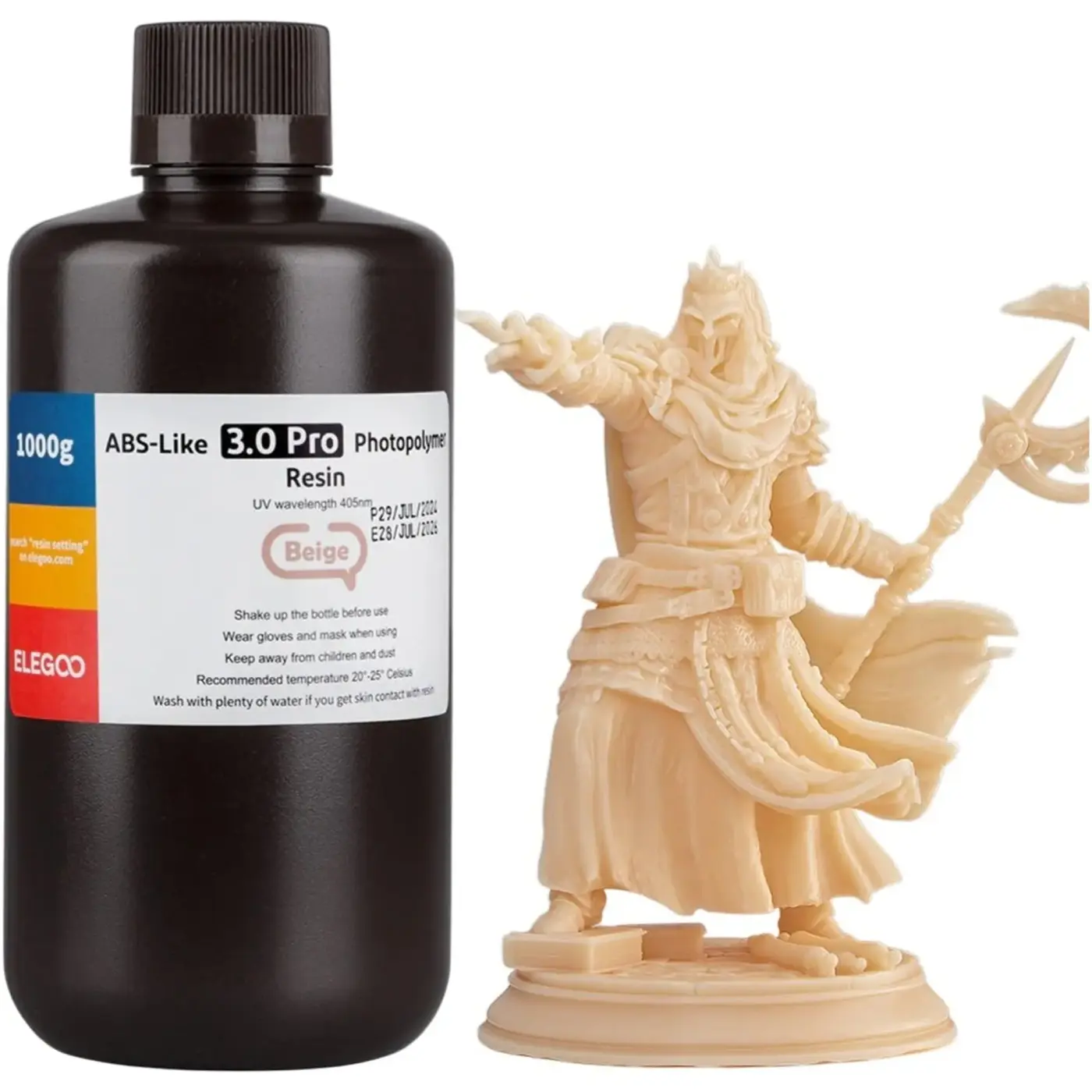 Купить Фотополимерная смола ELEGOO ABS-Like 3.0 Pro Resin 1 кг, бежевая (50.103.0248) - фото 1