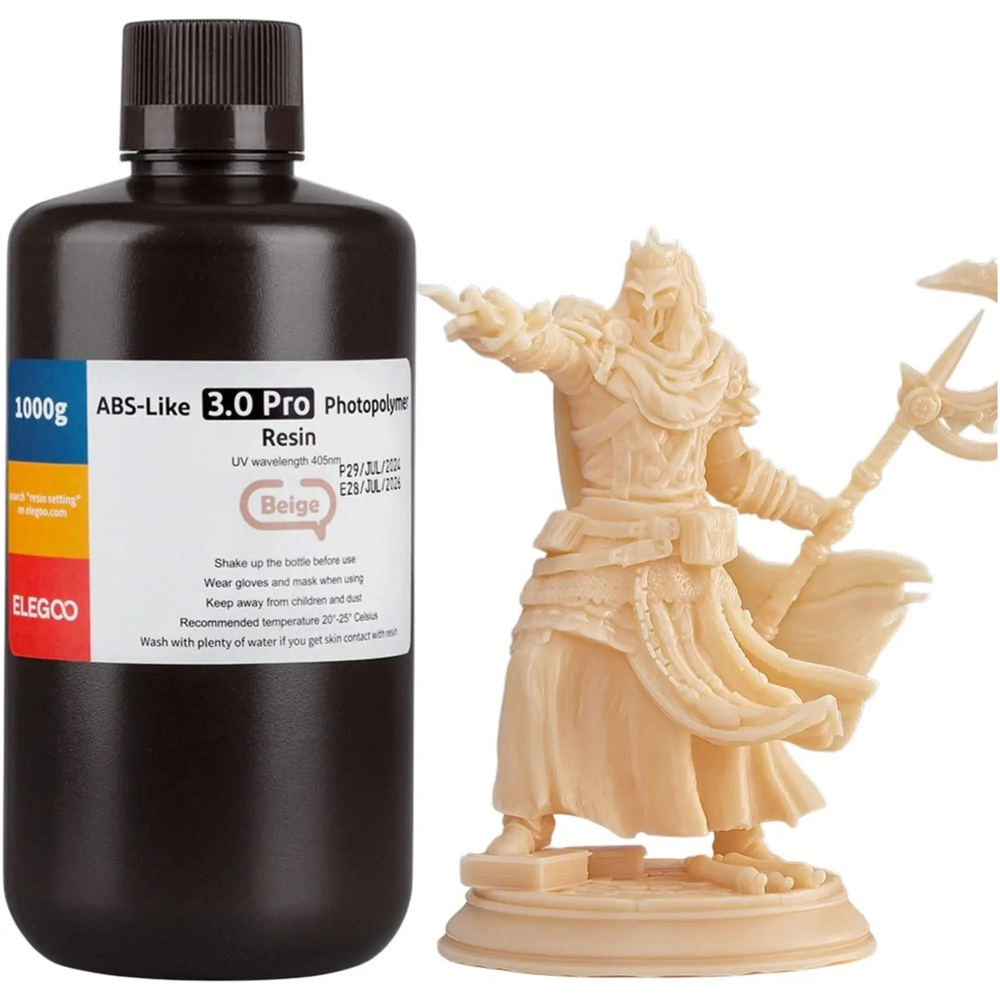 Купить Фотополимерная смола ELEGOO ABS-Like 3.0 Pro Resin 1 кг, бежевая (50.103.0248) - фото 1