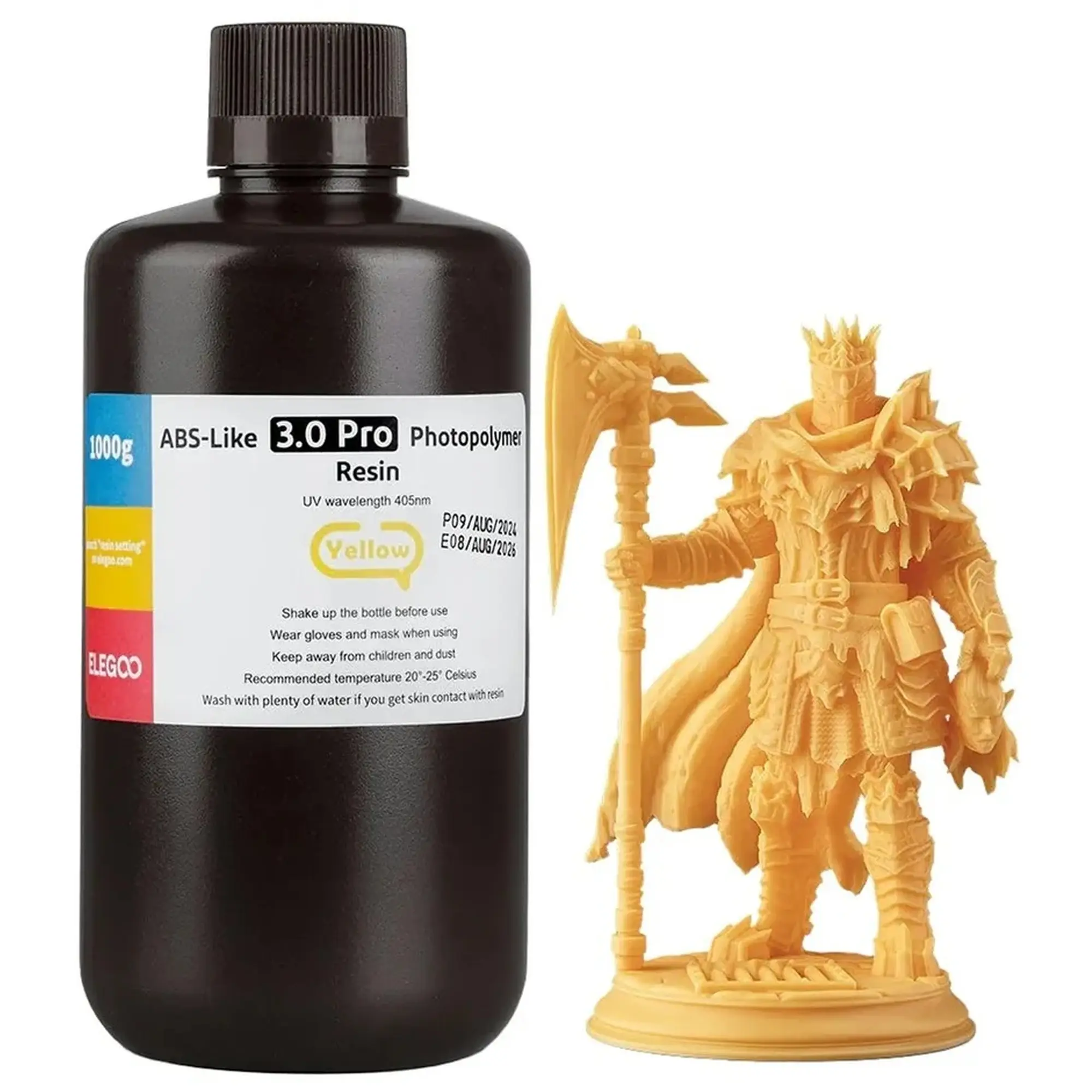 Купити Фотополімерна смола ELEGOO ABS-Like 3.0 Pro Resin 1 кг, жовта (50.103.0257) - фото 1
