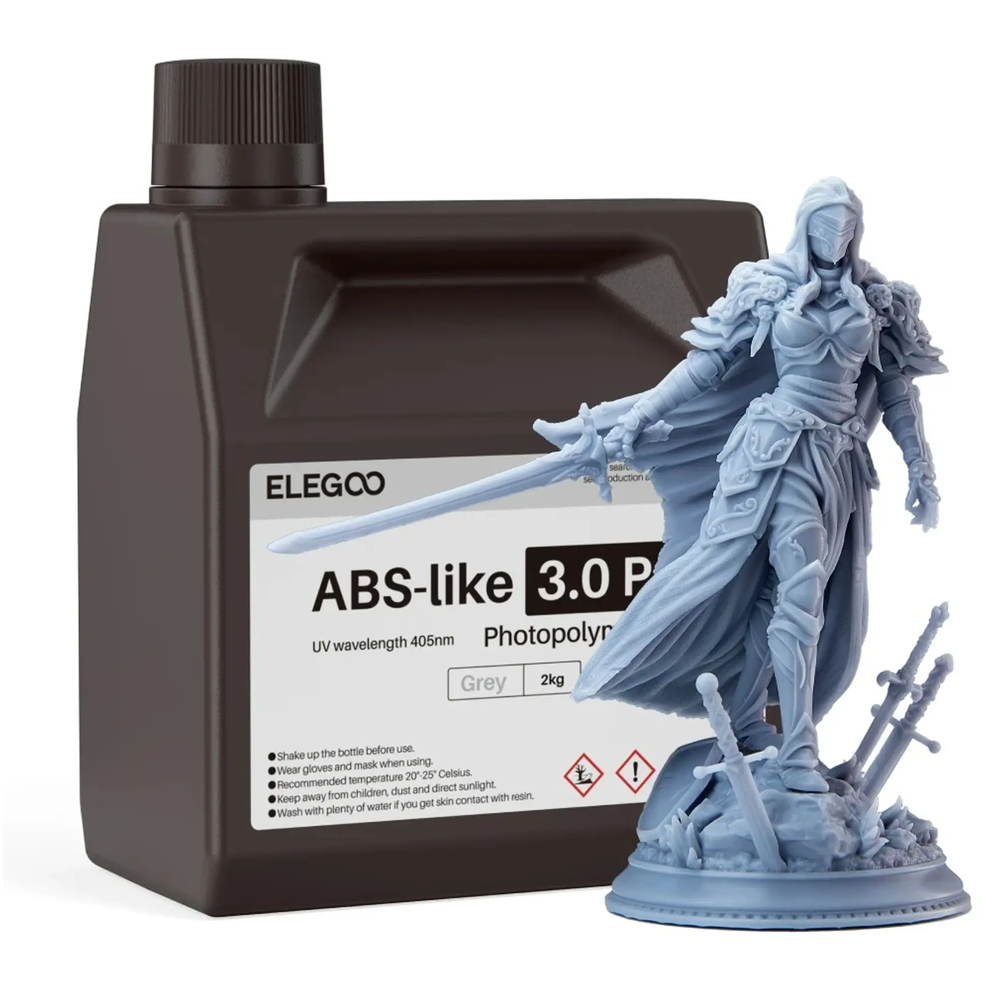 Купить Фотополимерная смола ELEGOO ABS-Like 3.0 Pro Resin 2 кг, серая (50.103.0231) - фото 1