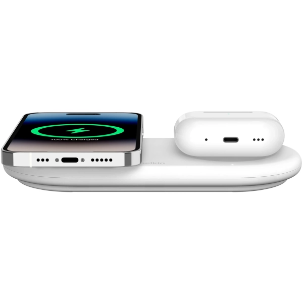 Купити Бездротовий зарядний пристрій Belkin 2в1 15Вт Pad Qi2 White (WIZ021VFWH) - фото 3