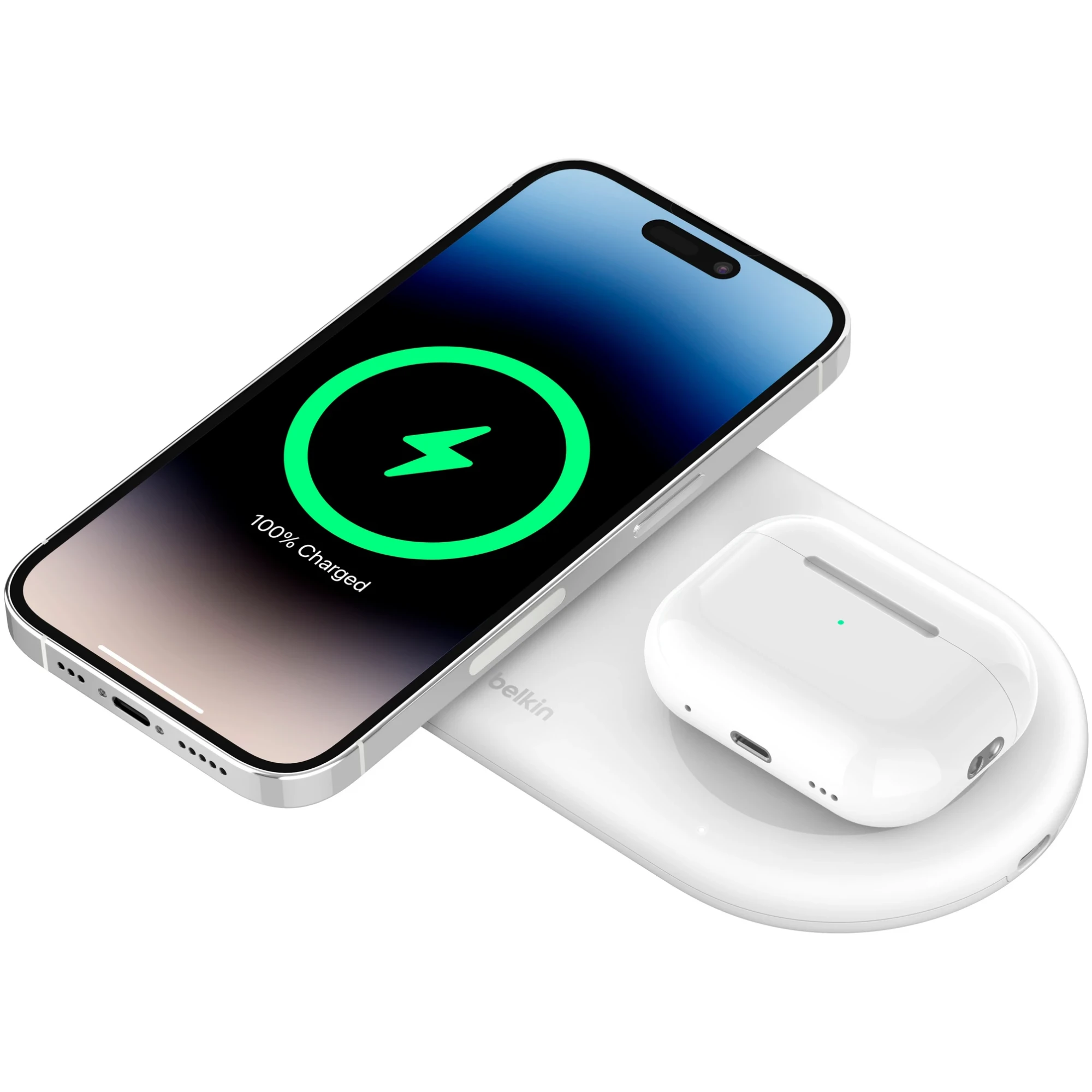 Купити Бездротовий зарядний пристрій Belkin 2в1 15Вт Pad Qi2 White (WIZ021VFWH) - фото 4
