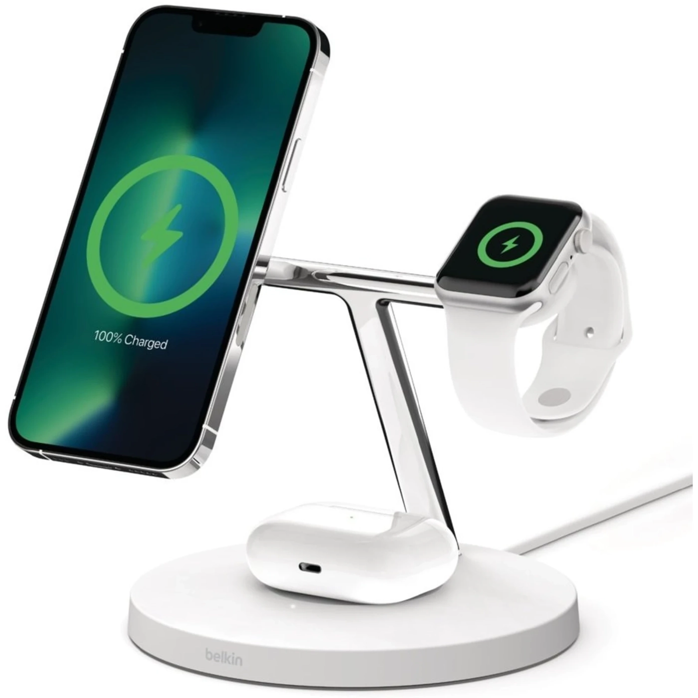 Купити Бездротовий зарядний пристрій Belkin 3в1 MagSafe White (WIZ017VFWH) - фото 5