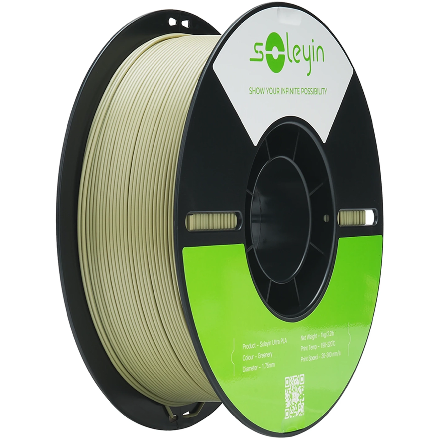 Купить ULTRA PLA Filament (пластик) для 3D принтера Soleyin 1кг, 1.75мм, зеленый (3301010604) - фото 1