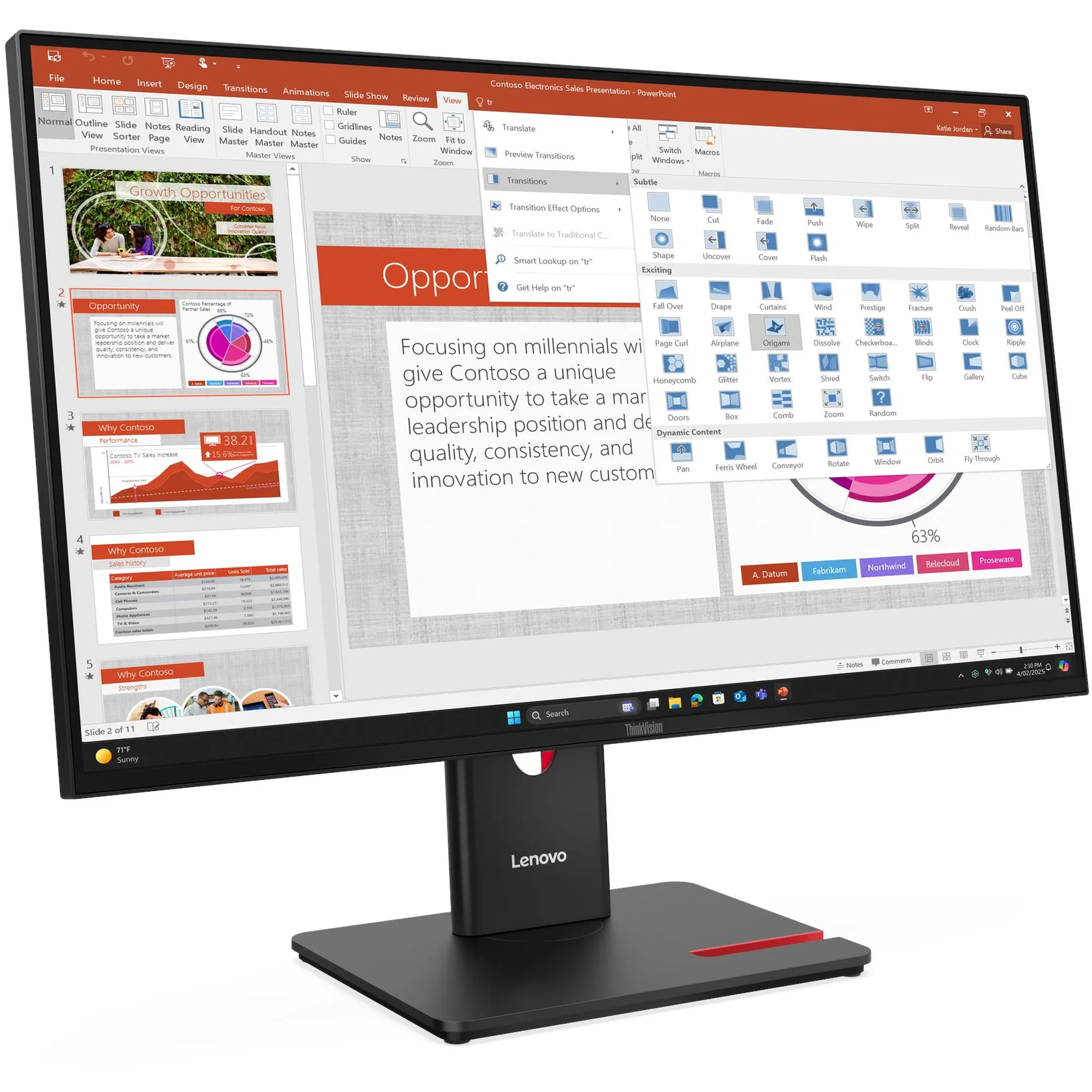 Купить Монитор 27" Lenovo ThinkVision T27-40 (64A5MAT6UA) - фото 2