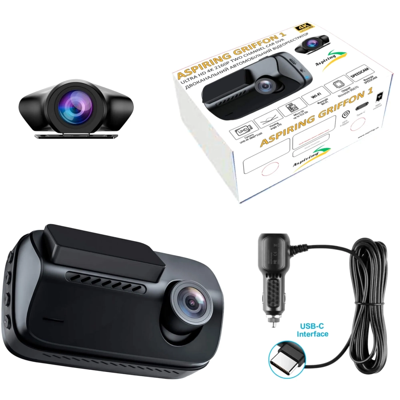 Купить Видеорегистратор Aspiring Griffon 1 Dual 4K Speedcam Wi-Fi GPS - фото 10