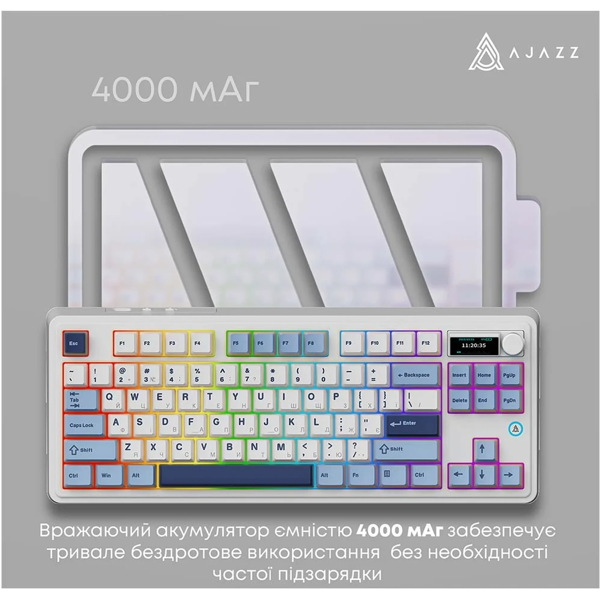Купить Клавиатура AK870 PLUS RGB Murad Switch Wireless Blue/White/Dark (AK870-MU-BWD) - фото 6